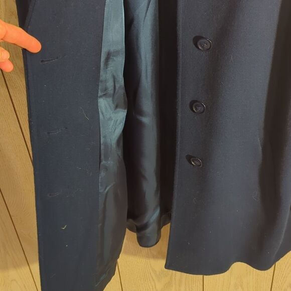 Forecaster Of Boston Navy Wool Blend Button Coat Size 12 Pocket Unisex Elegant - Picture 5 of 10